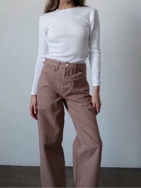 ROAM Cotton Pants in Mauve Brown